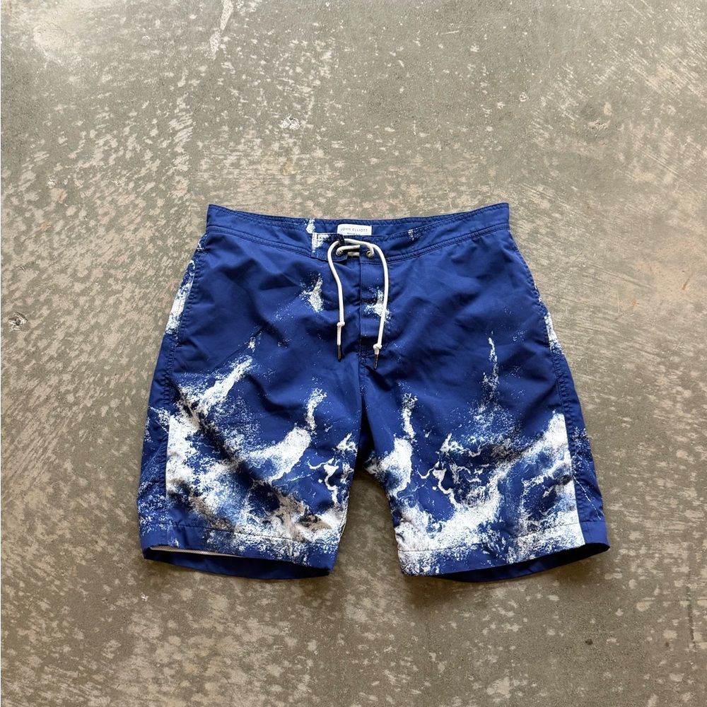 John Elliott Board Shorts Season Nine Size 3 / Large Blue Wave Pattern